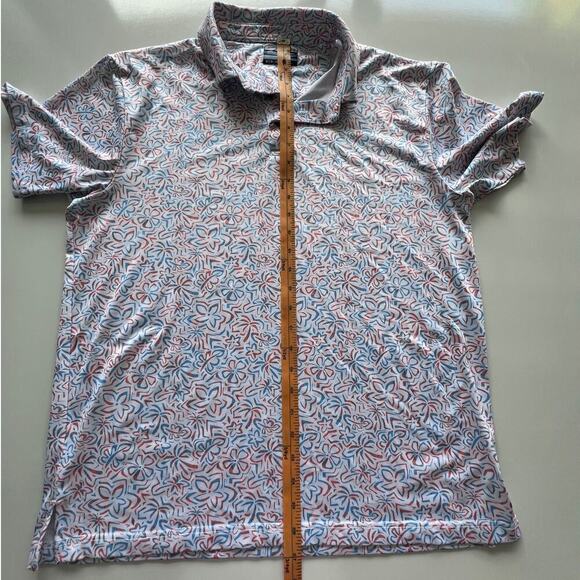 Ben Hogan Performance Multicolored Tropical Print Short Sleeve Golf Polo- M - Picture 6 of 7